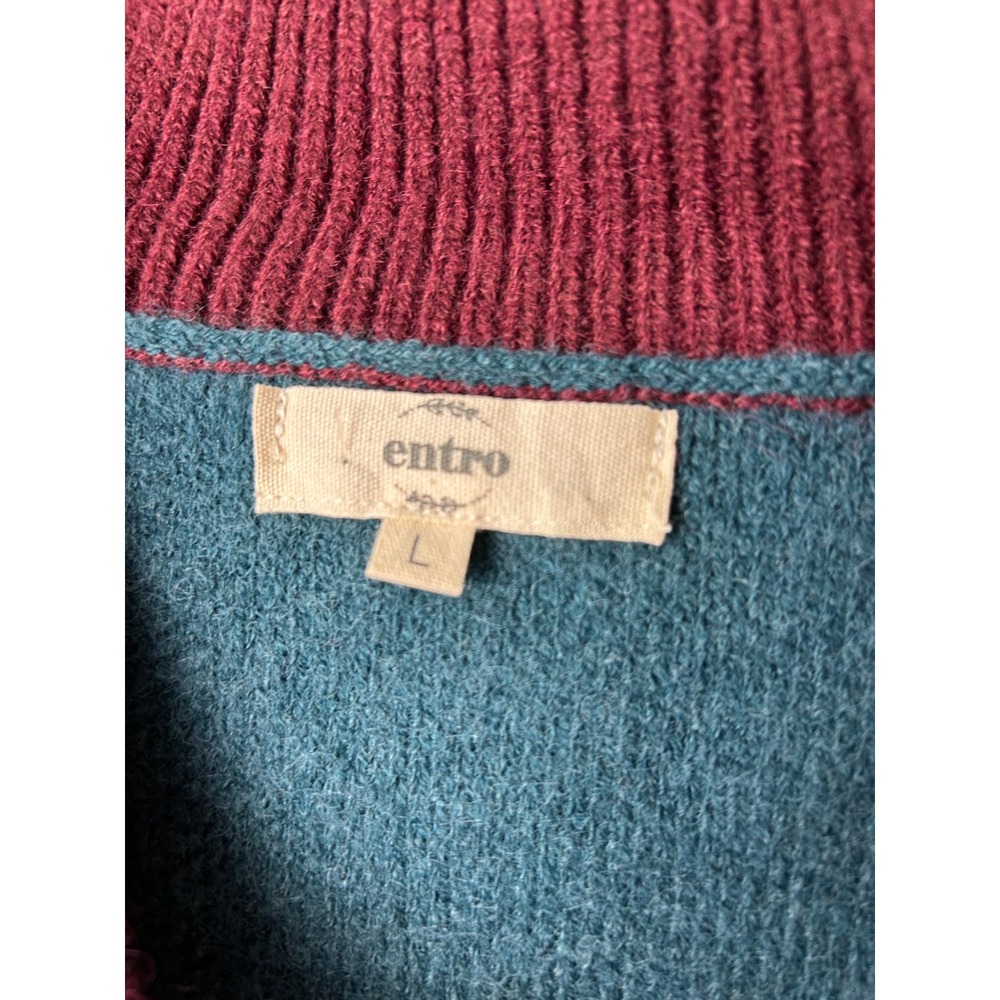 Entro Patchwork Pullover Sweater 3/4 Sleeve Bold … - image 8